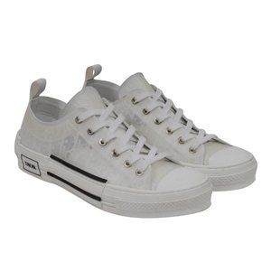 Dior Mens B23 Low Top Sneakers Size 41 US 8 White Logo Oblique Transparent